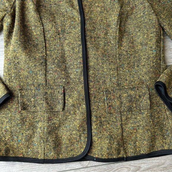 Monocracy Wool Blend Tweed Lightweight  Open Front Blazer - Picture 7 of 13